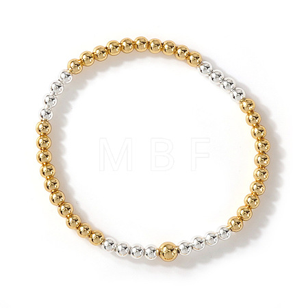 Brass Round Beads Stretch Bracelets for Women HH7054-6-1