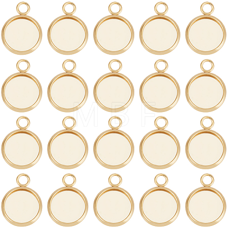 40Pcs 304 Stainless Steel Pendant Cabochon Settings STAS-BBC0006-24A-G-1
