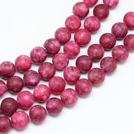Natural White Jade Bead Strands G-R297-10mm-32-1