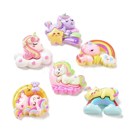 Unicorn Rainbow Cloud Opaque Resin Decoden Cabochons CRES-A057-03-1
