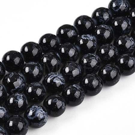 Baking Paint Glass Beads Strands DGLA-N008-10mm-10-1