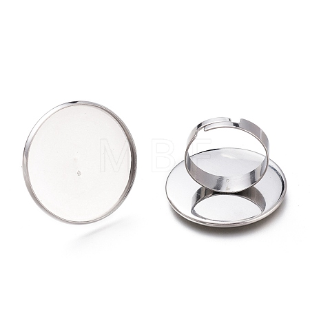 Tarnish Resistant Adjustable 304 Stainless Steel Finger Rings Components STAS-F149-18P-I-1