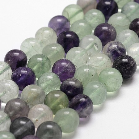 Natural Fluorite Bead Strands G-G735-24-10mm-AB+-1
