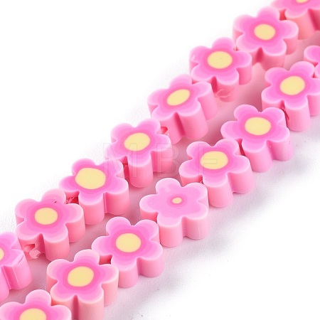 Handmade Flower Polymer Clay Beads Strands CLAY-M003-07E-1