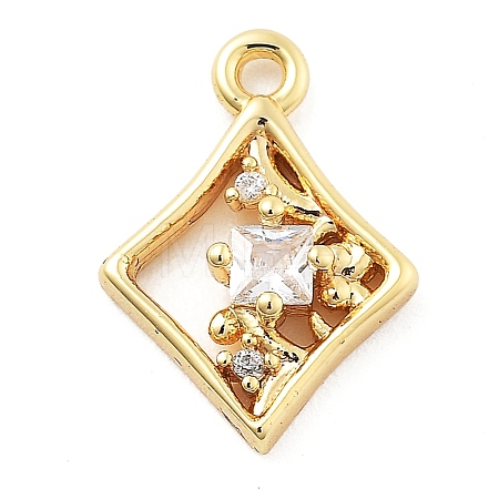 Brass Micro Pave Cubic Zirconia Pendants KK-H511-01G-03-1