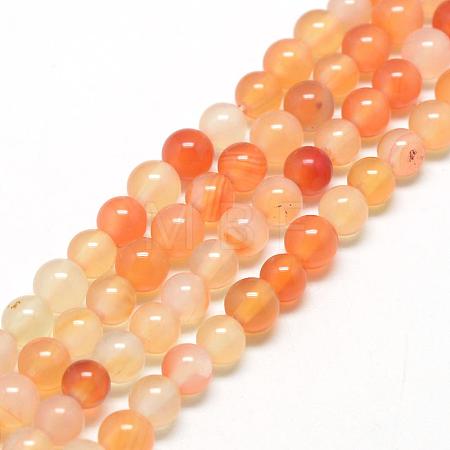 Natural Carnelian Beads Strands G-Q462-8mm-45-1