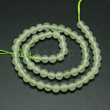 Natural New Jade Stone Round Bead Strands LS-G-O039-16-4mm-1