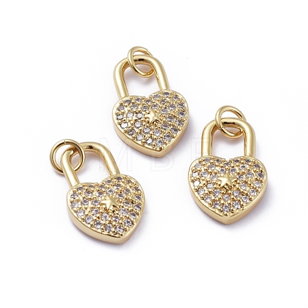 Brass Micro Pave Cubic Zirconia Pendants X-ZIRC-G163-26G-1
