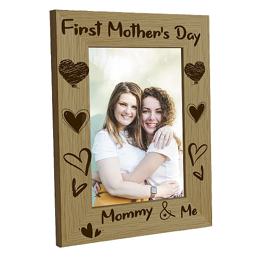 Mother's Day Natural Wood Photo Frames AJEW-WH0292-037-1