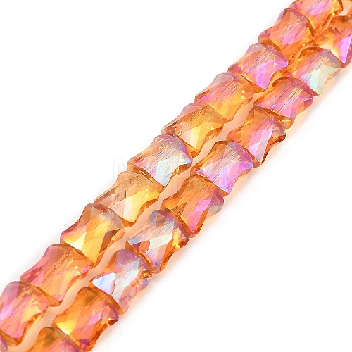 AB Color Plated Transparent Glass Beads Strands EGLA-P051-06A-A04-1