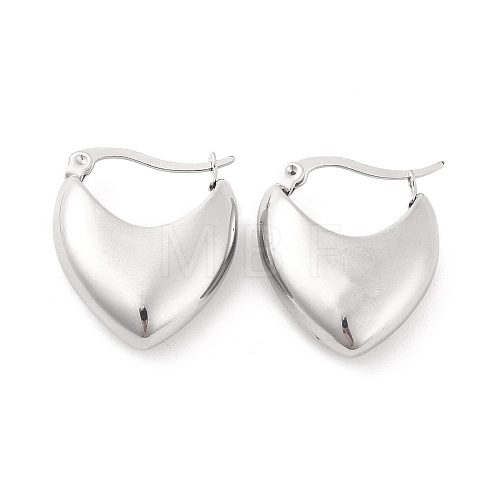 Non-Tarnish 304 Stainless Steel Chunky Heart Hoop Earrings for Women EJEW-F280-11P-1