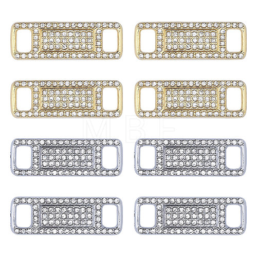 Globleland 8Pcs 2 Colors Alloy Rhinestone Shoelace Buckle FIND-GL0001-76-1