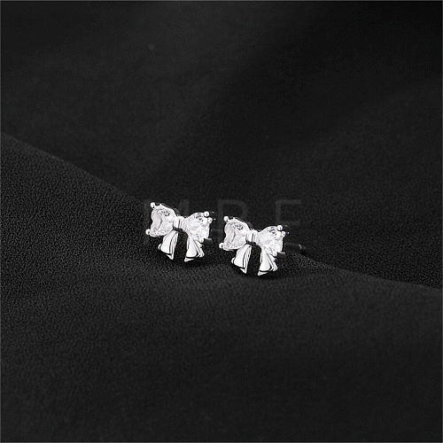 Fashionable 999 Silver Butterfly Stud Earrings for Women PI2951-2-1