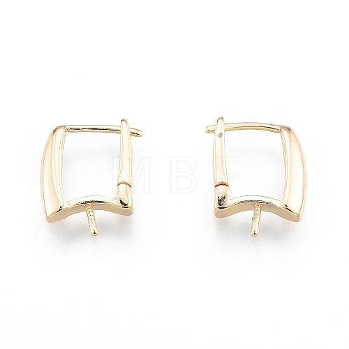 Ion Plating(IP) Brass Hoop Earring Findings with Latch Back Closure KK-C006-28G-1