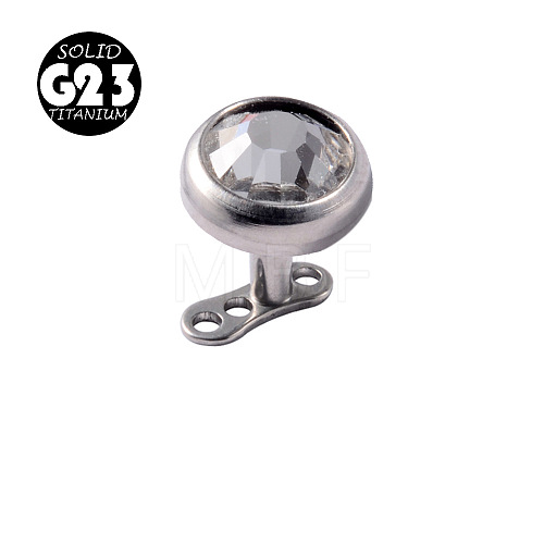 G23 Titanium Cubic Zirconia Dermal Anchor Base/Top for Women Men WG953A3-04-1