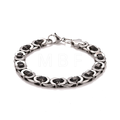 304 Stainless Steel Byzantine Chains Bracelet STAS-E160-06EBP-1