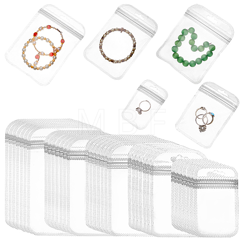  250Pcs 5 Styles Transparent Plastic Zip Lock Bags OPP-NB0001-03-1