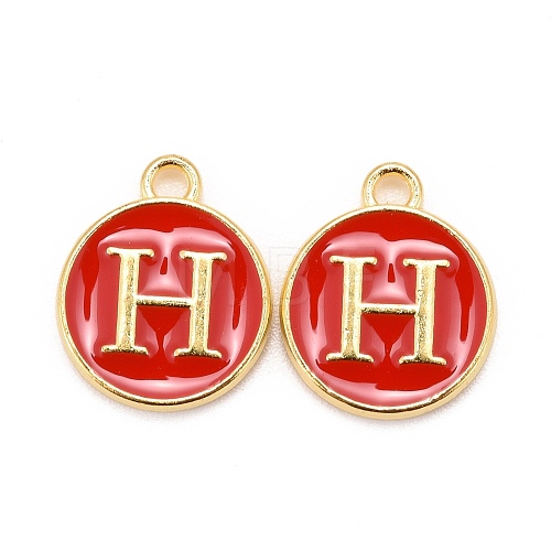 Golden Plated Alloy Enamel Charms X-ENAM-S118-03H-1