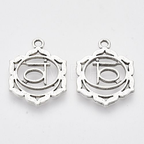 Tibetan Style Alloy Pendants TIBEP-S319-049D-RS-1