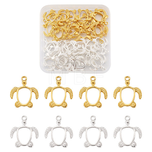 Craftdady 40Pcs 2 Colors Alloy Open Back Bezel Pendants FIND-CD0001-05-1