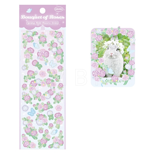 Flowers with Rabbits Paper Sticker PW-WGCFCFE-06-1