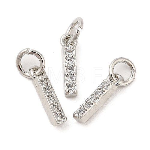 Brass Micro Pave Grade AAA Cubic Zirconia Charms ZIRC-P067-11P-I-NR-1