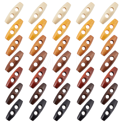  70pcs 7 colors Natural Wood Buttons FIND-NB0005-03B-1