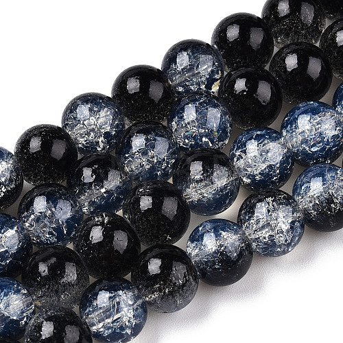 Transparent Crackle Baking Painted Glass Beads Strands X1-DGLA-T003-01A-01-1