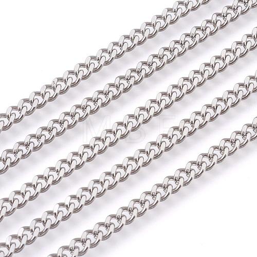 201 Stainless Steel Curb Chains CHS-L017-22F-1