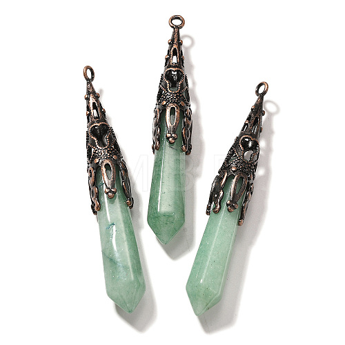 Natural Green Aventurine Pointed Big Pendants G-P560-02R-10-1