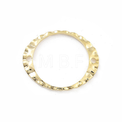 Brass Textured Hollow Oval Links KK-M288-11G-1