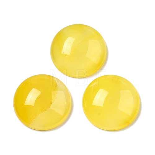 Natural Yellow Agate Cabochons G-E492-A-14-1