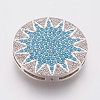 Eco-Friendly Brass Micro Pave Cubic Zirconia Beads ZIRC-F083-074P-RS-1