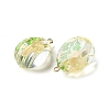 Inner Dried Flower Transparent Resin Pendants RESI-A043-06A-2