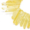Natural Dyed Quartz Pointed Stick Beads Strands G-G791-15-4