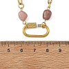 Natural Strawberry Quartz Nuggets Beaded Chain Necklaces NJEW-JN06508-02-4