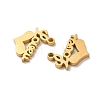 Ion Plating(IP) 304 Stainless Steel Charms STAS-M089-35G-2