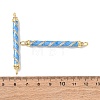 Brass Micro Pave Clear Cubic Zirconia Connector Charms KK-C143-50G-01-3