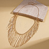 Brass Multiple Tassel Bib Necklaces for Women WGB3B70-01-1