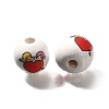 Valentine's Day Element Printed Wood Beads WOOD-R002-01-15-2