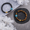 DIY Men's Gemstone Bracelet with Cross Making Kits DIY-CF0001-21-6
