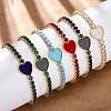 Brass Micro Pave Cubic Zirconia Link Chain Bracelets for Women BJEW-K273-01G-1