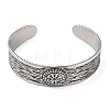 Viking Compass 304 Stainless Steel Open Cuff Bangles for Men BJEW-U001-01AS-2