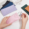 6Pcs 6 Colors Rectangle with Rhombus Pattern PU Imitation Leather Eyeglasses Pouch AJEW-CP0005-57-3