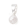Wrinkle Textured Shell Pearl Round Charms PALLOY-JF05063-02-2