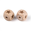 Engraved Beech Wood Beads WOOD-N022-06A-2
