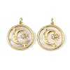 Brass Micro Pave Clear Cubic Zirconia Pendants CU-CBA9175-06G-1