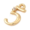 Brass Micro Pave Cubic Zirconia Charms KK-P340-24G-05-2