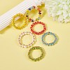 30Pcs 6 Colors Round Glass Seed Beaded Finger Rings RJEW-SZ0001-01-6