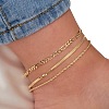 3Pcs Alloy Chain Anklets Sets WGDACCB-01-5